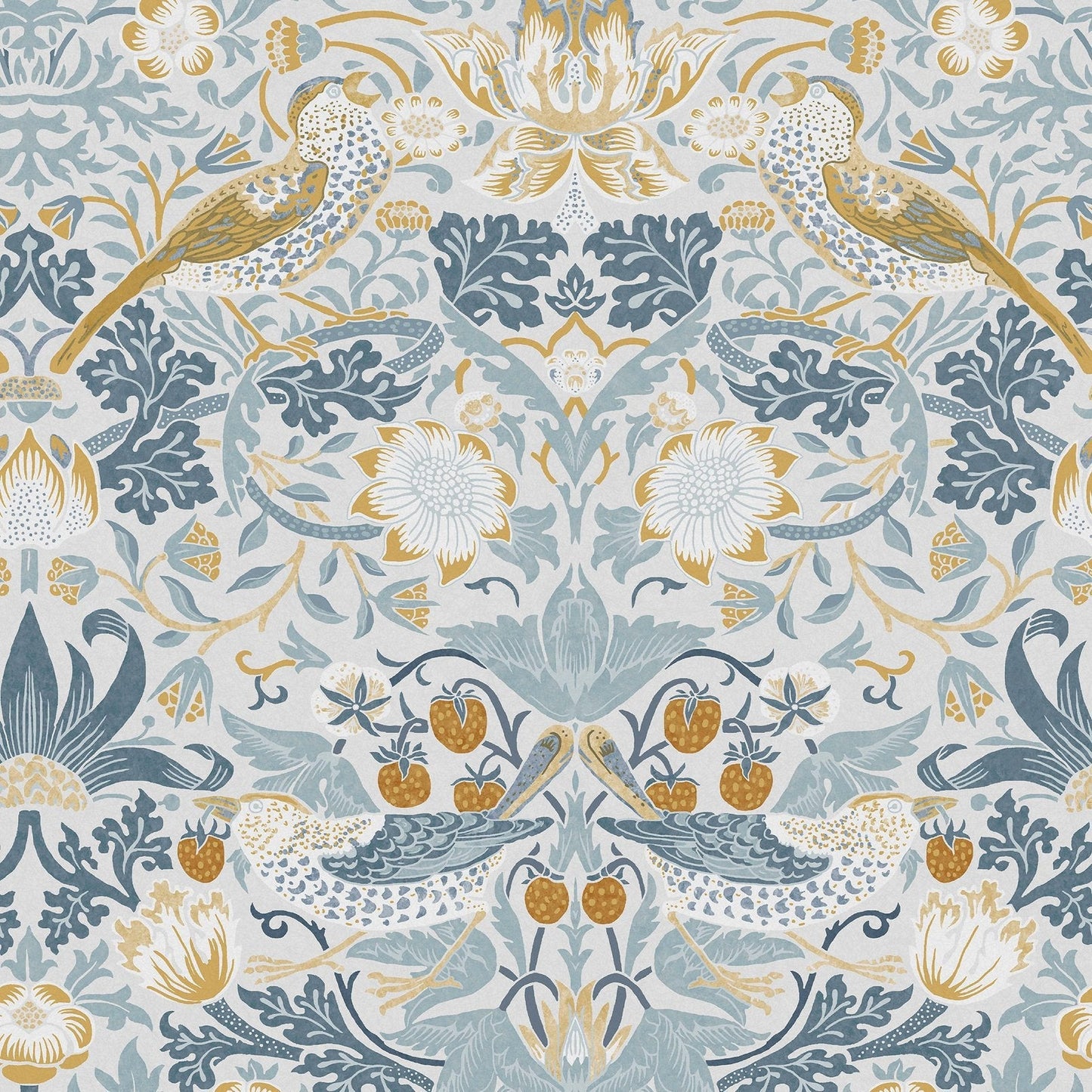 Strawberry Thief Wallpaper - Soft Blue - 124232 - William Morris AH
