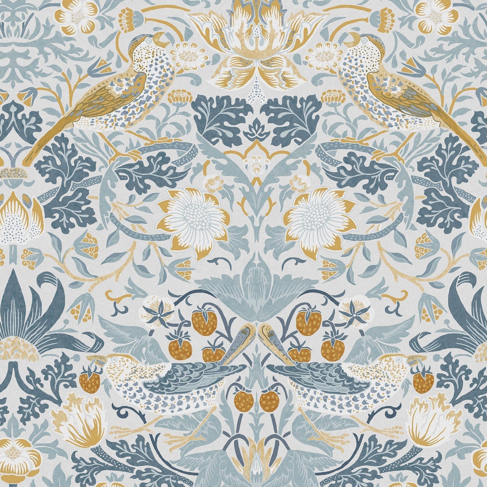 Strawberry Thief Wallpaper - Soft Blue - 124232 - William Morris AH