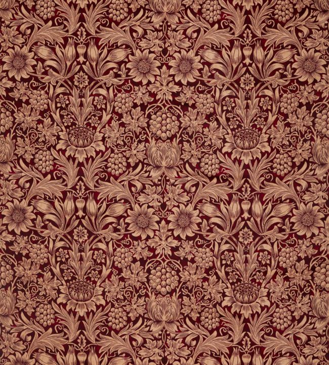 Sunflower Velvet Fabric - Kermes/Birch - 236928 - Morris & Co