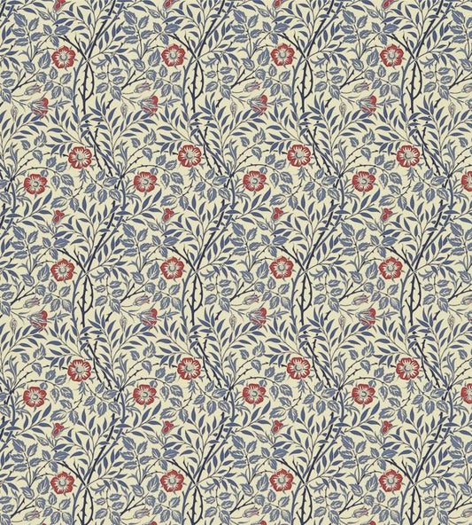 Sweet Briar Fabric - Indigo/Red - DMC130202 - Morris & Co