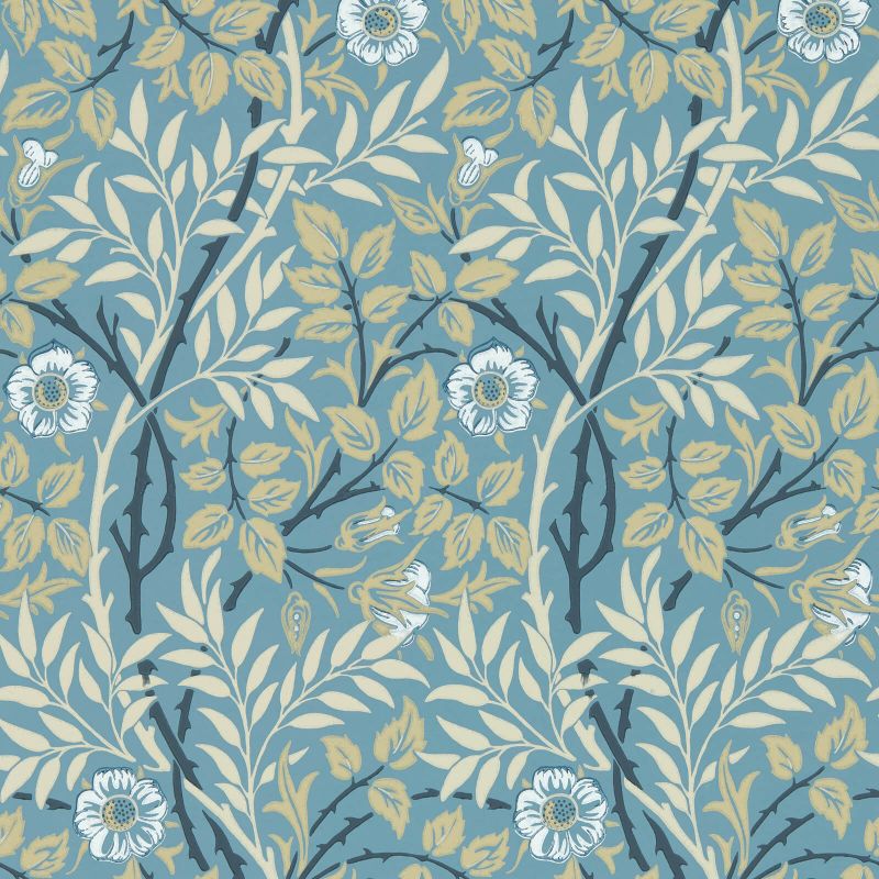 Sweet Briar Wallpaper - Mineral/Linen - 217369 - Morris & Co