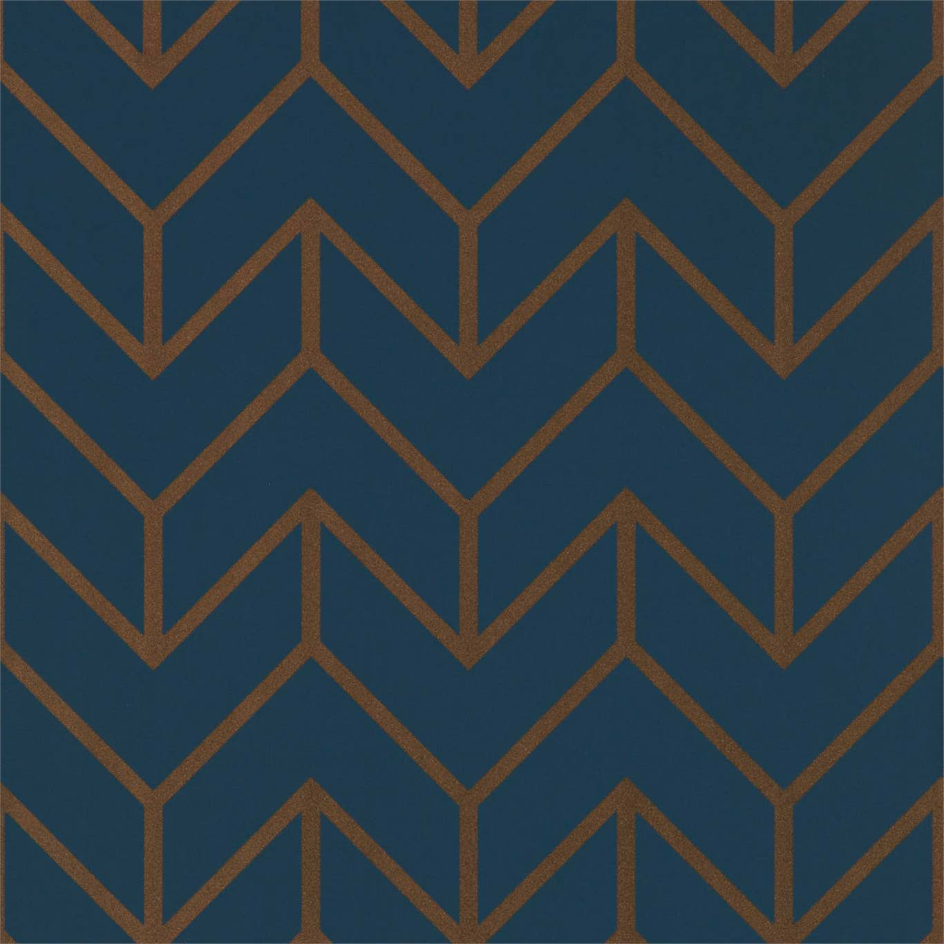 Tessellation Wallpaper - Marine/Copper - HMWF111986 - Harlequin