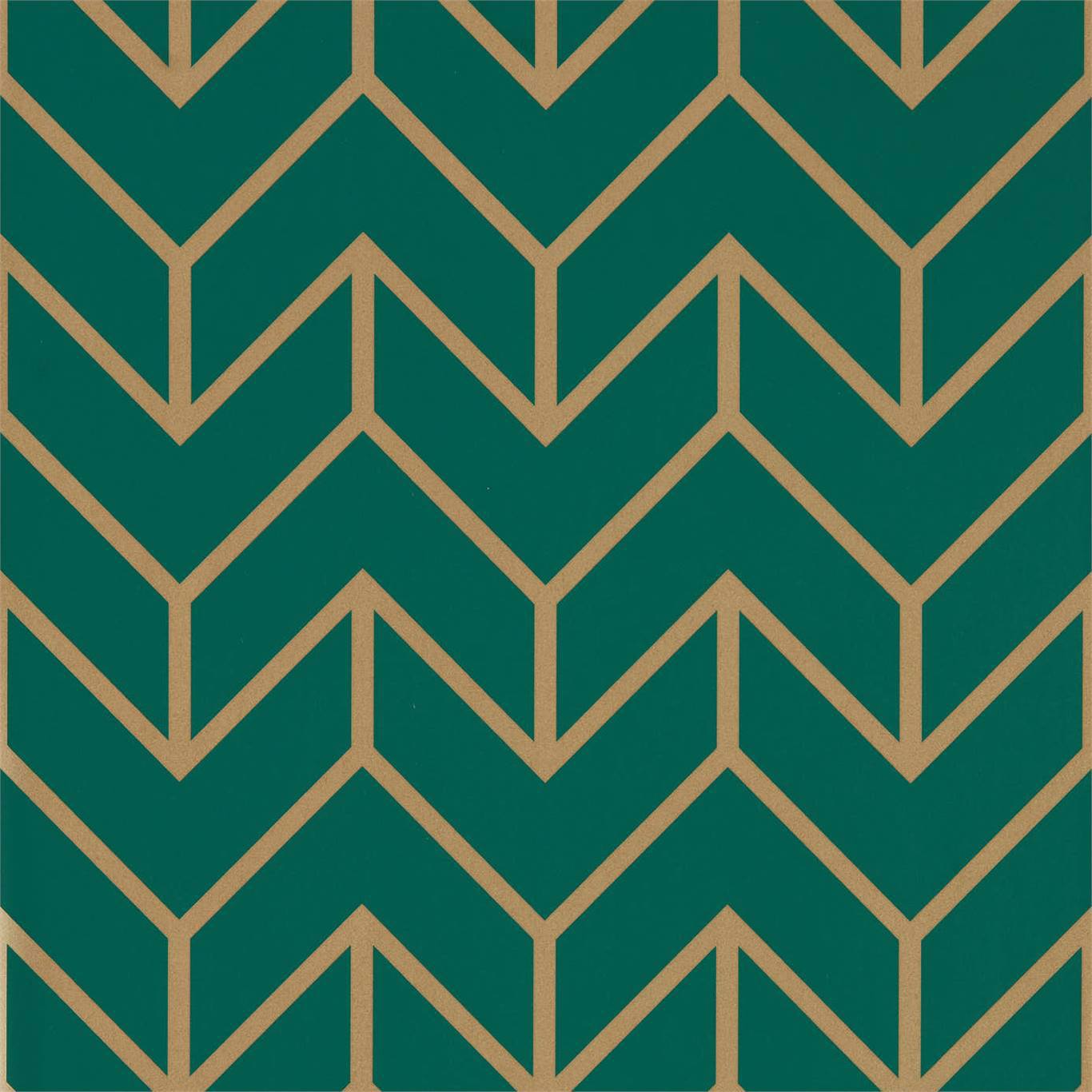 Tessellation Wallpaper - Teal/Gold - HMWF111984 - Harlequin
