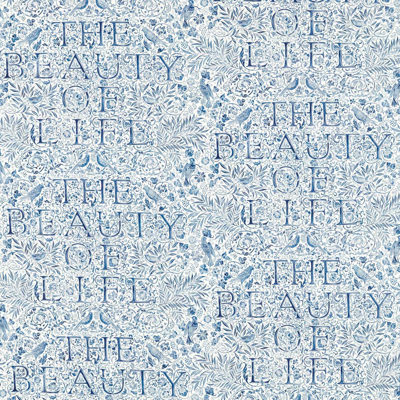 The Beauty of Life Fabric - Indigo - 227034 - Morris & Co