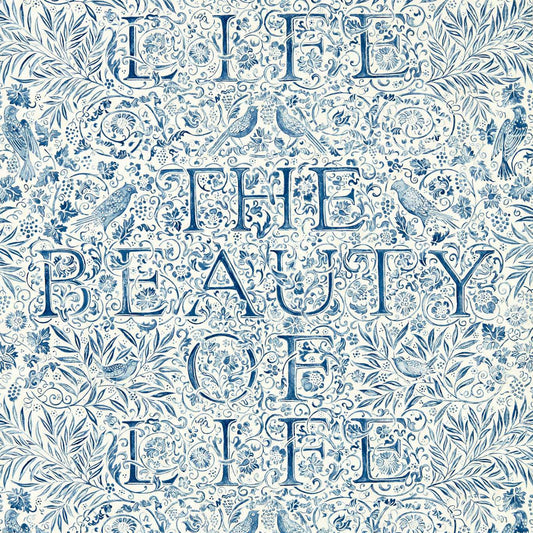 The Beauty of Life Indigo Wallpaper - Indigo - 217190 - Morris & Co