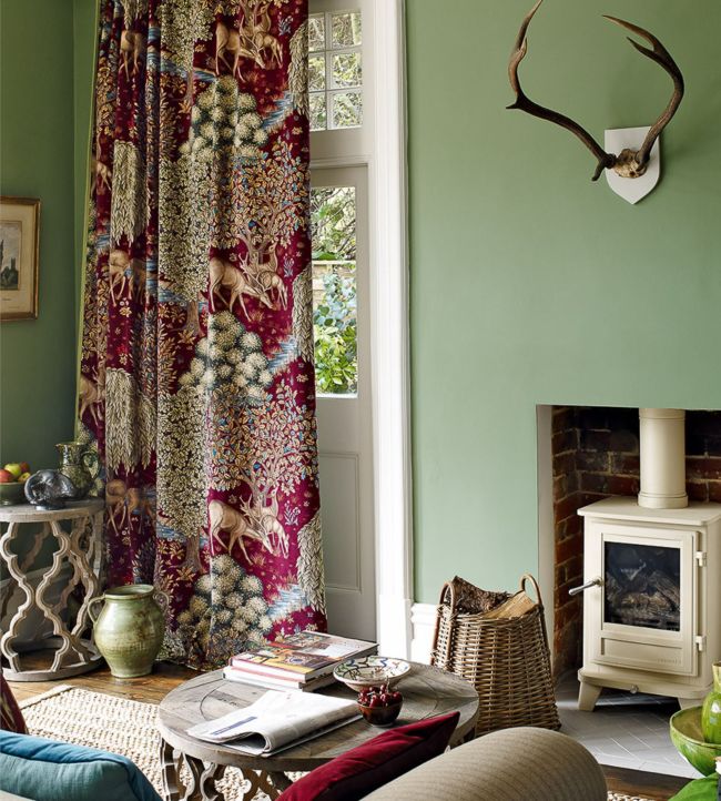 The Brook Velvet Fabric - Tapestry Red - DCMF226699 - Morris & Co