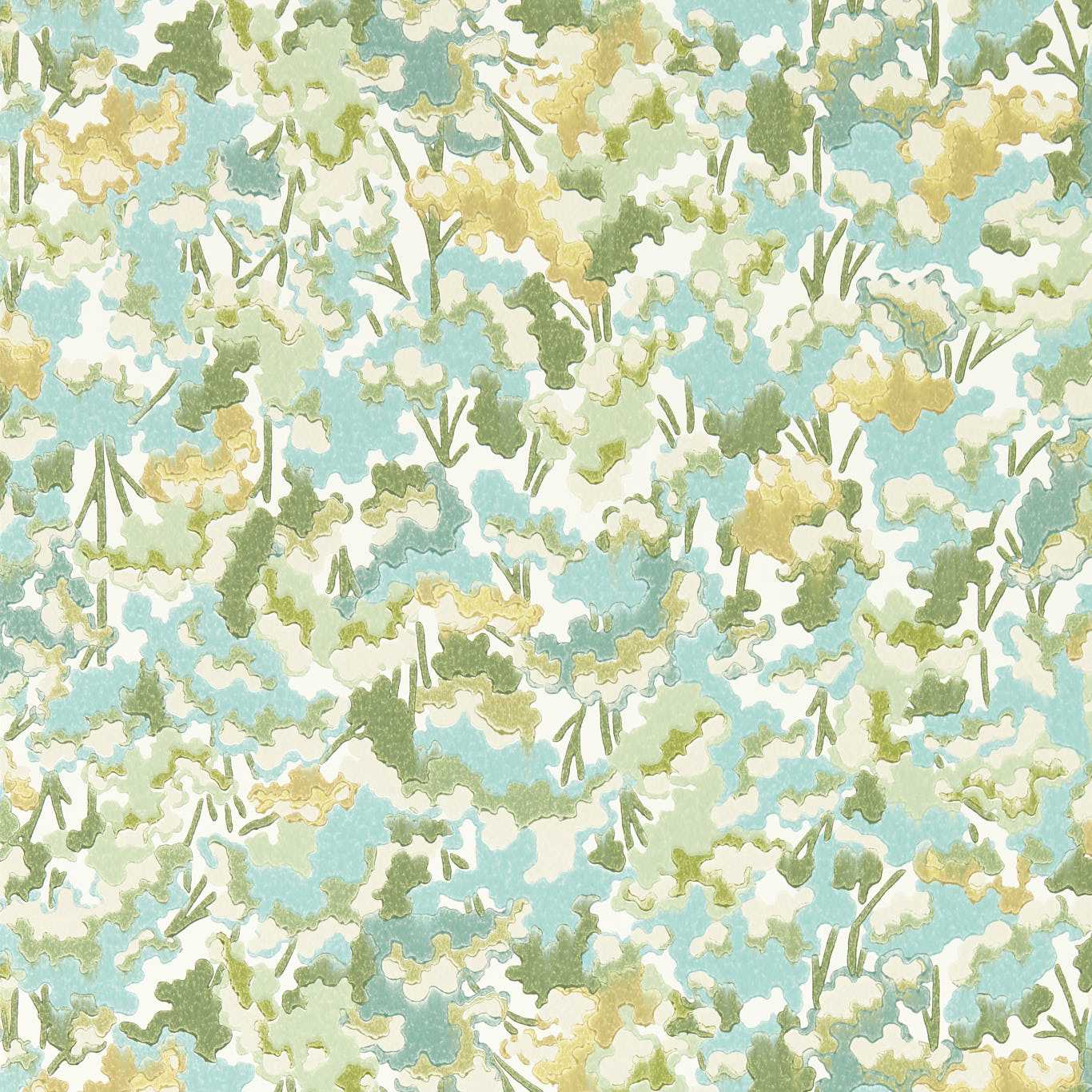 Tree Tops Wallpaper - Honey/Clover/Sky - HRTW113121 - Harlequin