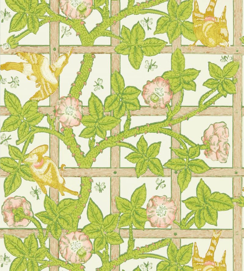 Trellis Wallpaper - Summer Yellow - 217104 - Morris & Co