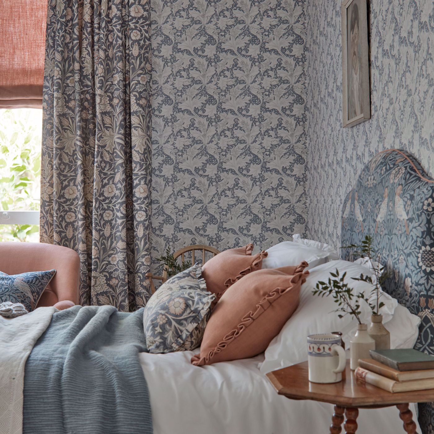 Trent Fabric - Woad Blue - 227026 - Morris & Co