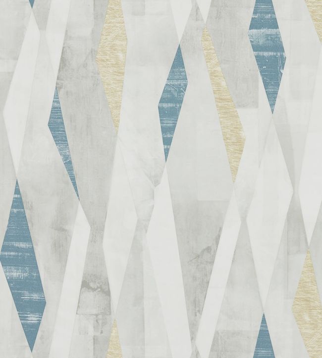 Vertices Wallpaper - Ink/Gold - HGEO111704 - Harlequin
