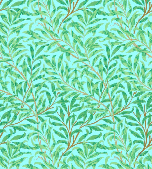 Willow Boughs Wallpaper - Sky/Leaf Green - 216948 - Morris & Co