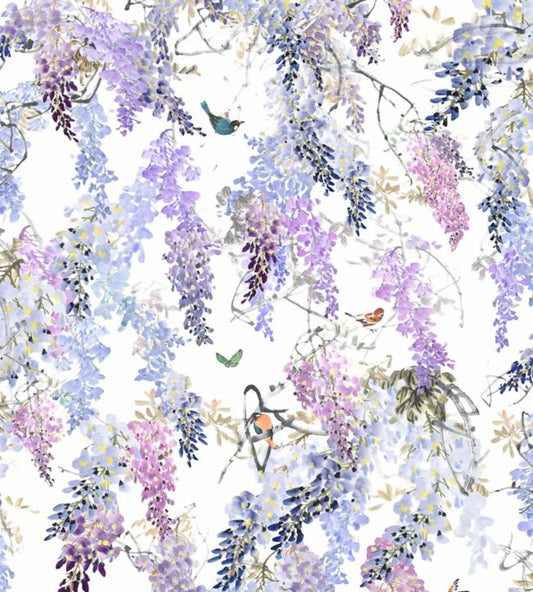Wisteria Fall Panel A Wallpaper - Lilac - DWAP216296 - Sanderson
