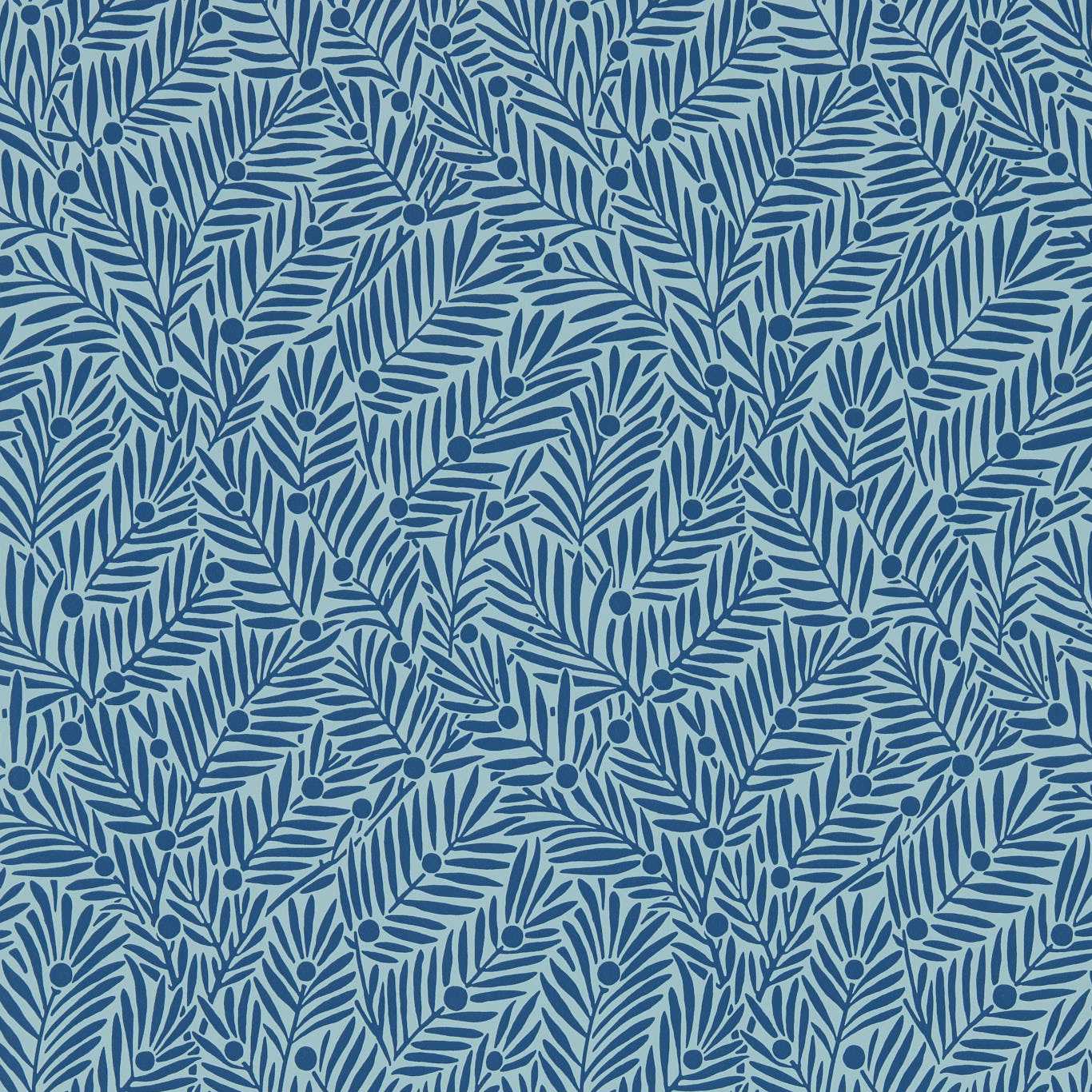 Yew & Aril Wallpaper - Indigo - 217349 - Morris & Co