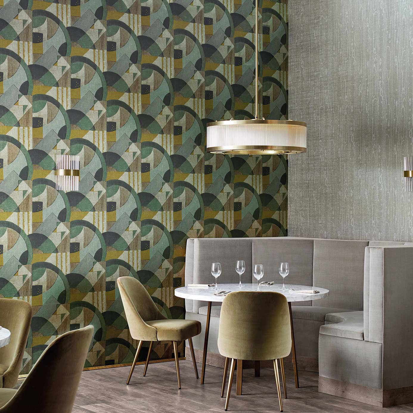 Abstract 1928 Wallpaper - Antique Olivine - Zoffany - ZRHW312887 - Morris Wallpaper