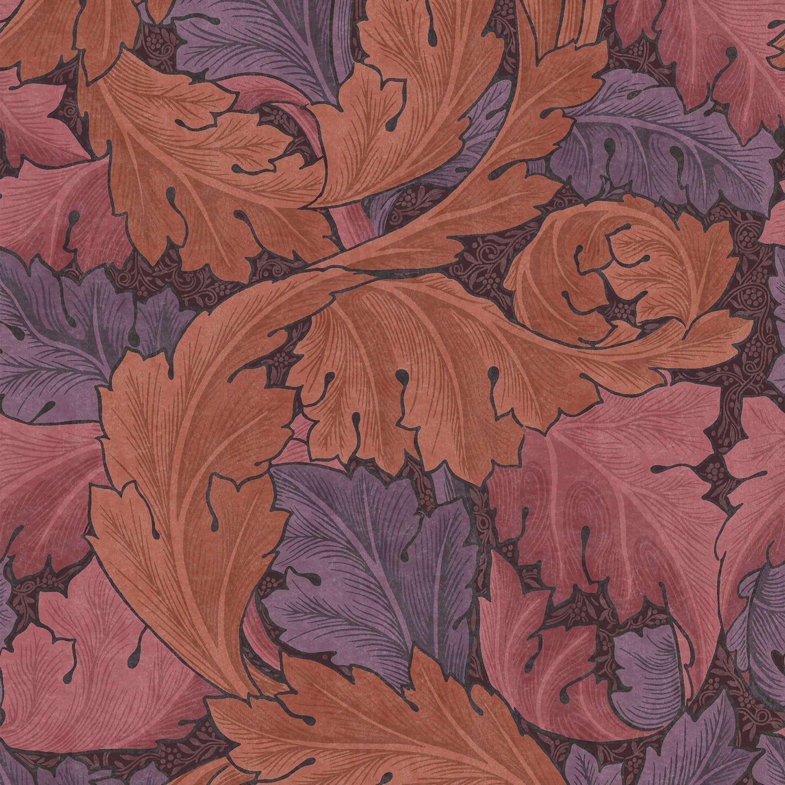 Acanthus Wallpaper - Plum - 124223 - William Morris AH - Premier Wallcovering