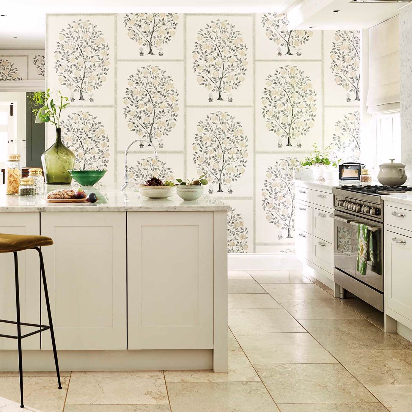 Anaar Tree Wallpaper - Annato/Blueberry - Sanderson - DCPW216790