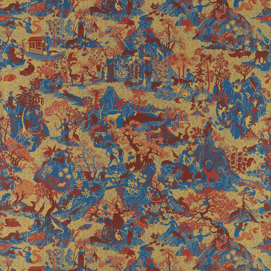Avalonis Wallpaper - Como Blue / Koi - ZCOT313021 - Zoffany - Premier Wallcovering
