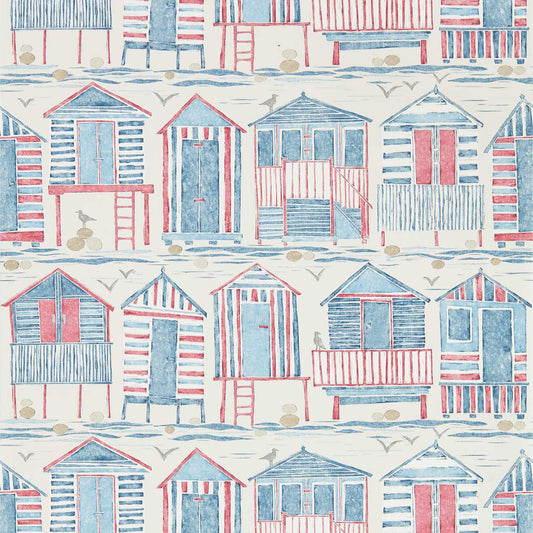 Beach Huts Wallpaper - Nautical - Sanderson - DCOA216559