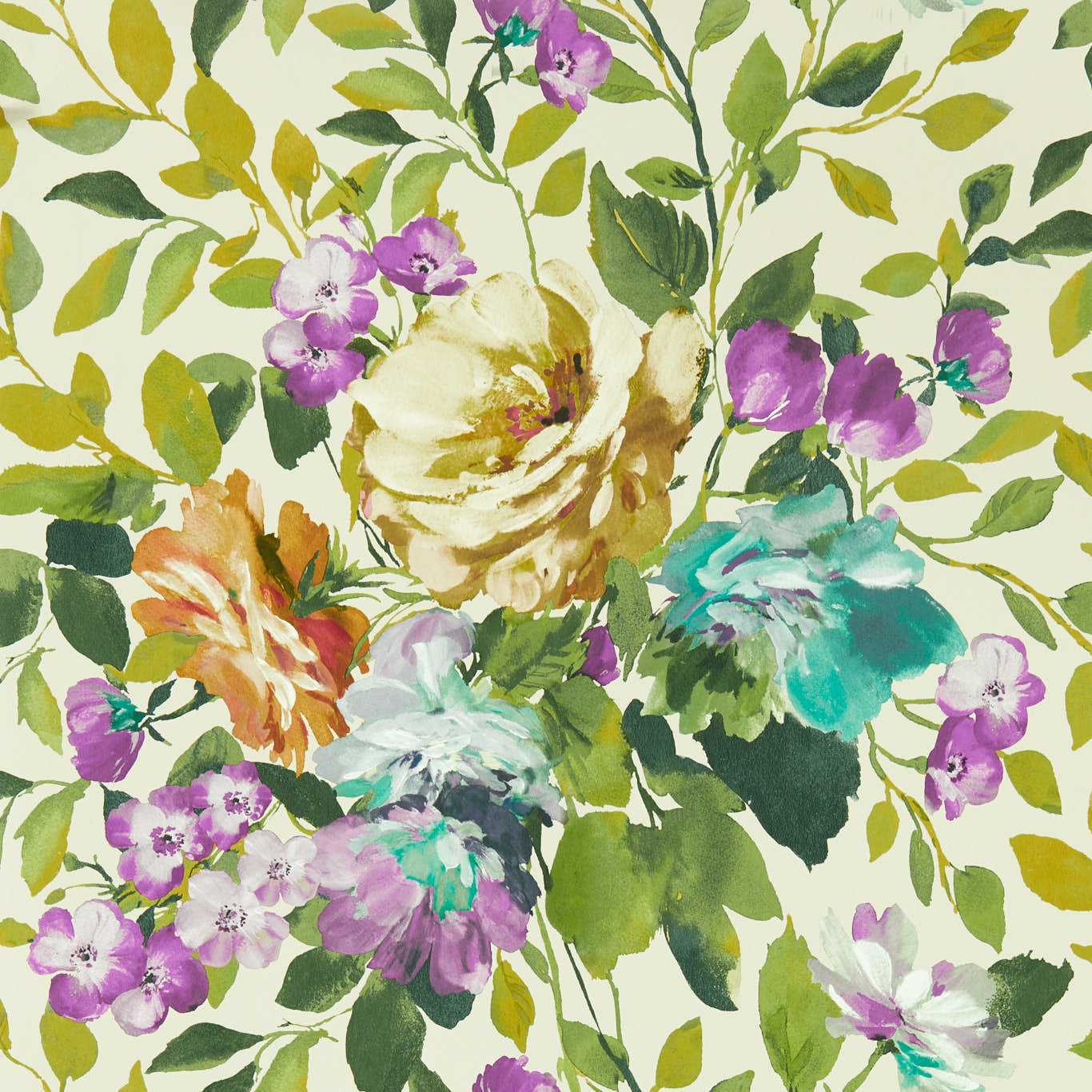 Bloom Wallpaper - Amethyst - Clarke & Clarke - W0139/01 - Premier Wallcovering