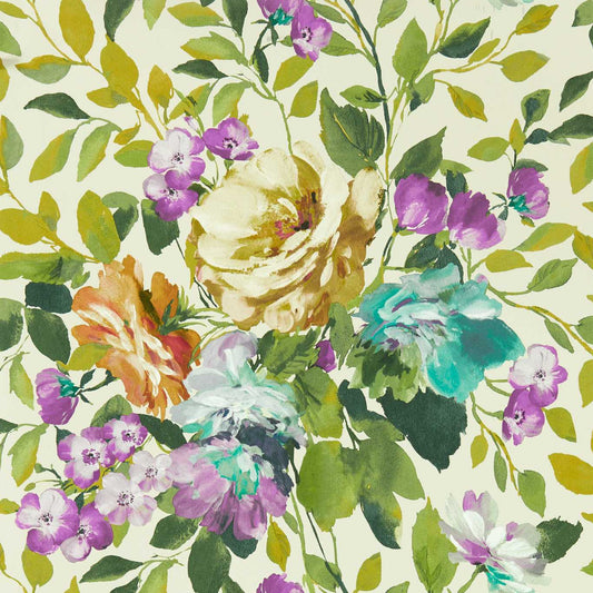 Bloom Wallpaper - Amethyst - Clarke & Clarke - W0139/01 - Premier Wallcovering