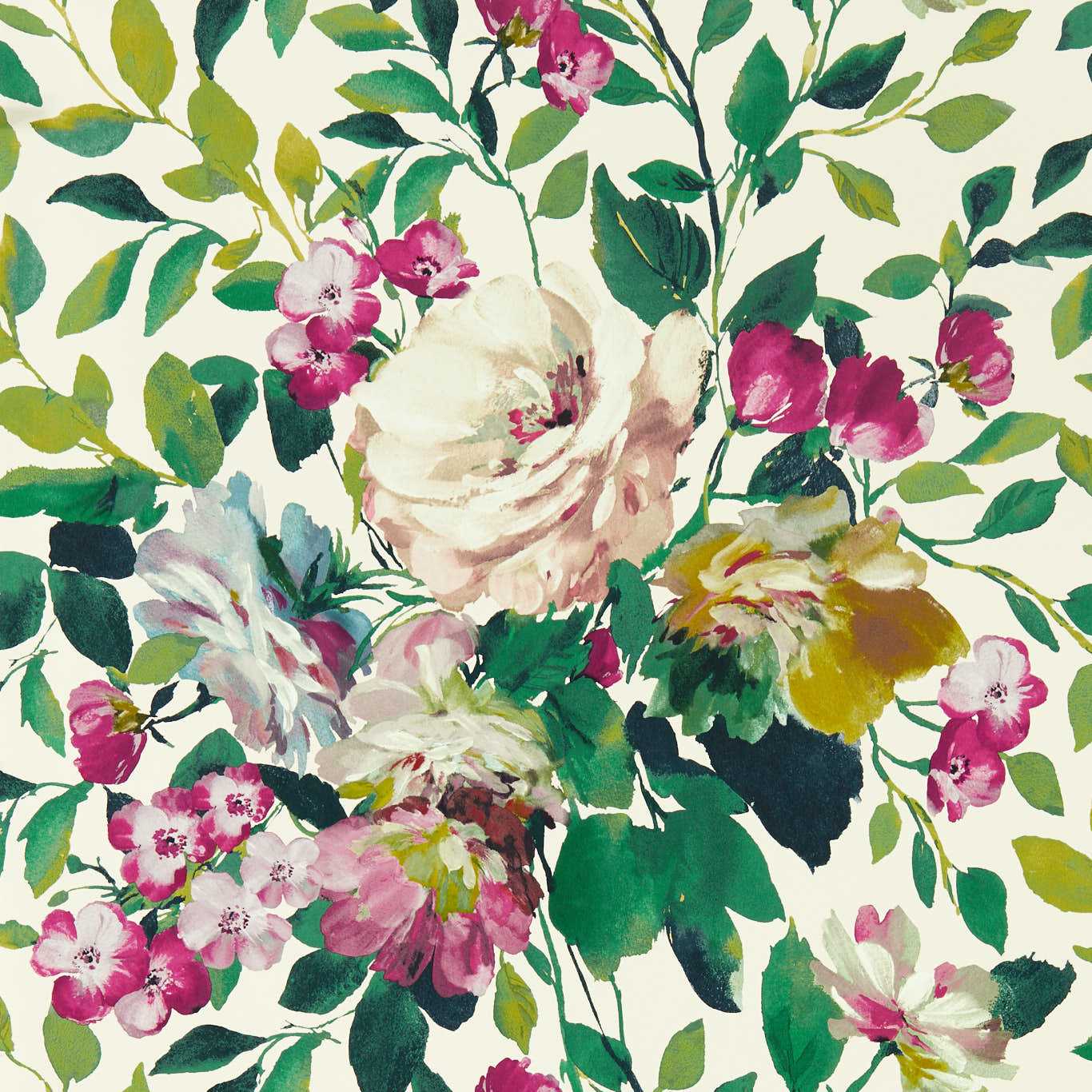 Bloom Wallpaper - Fuchsia - Clarke & Clarke - W0139/03 - Premier Wallcovering