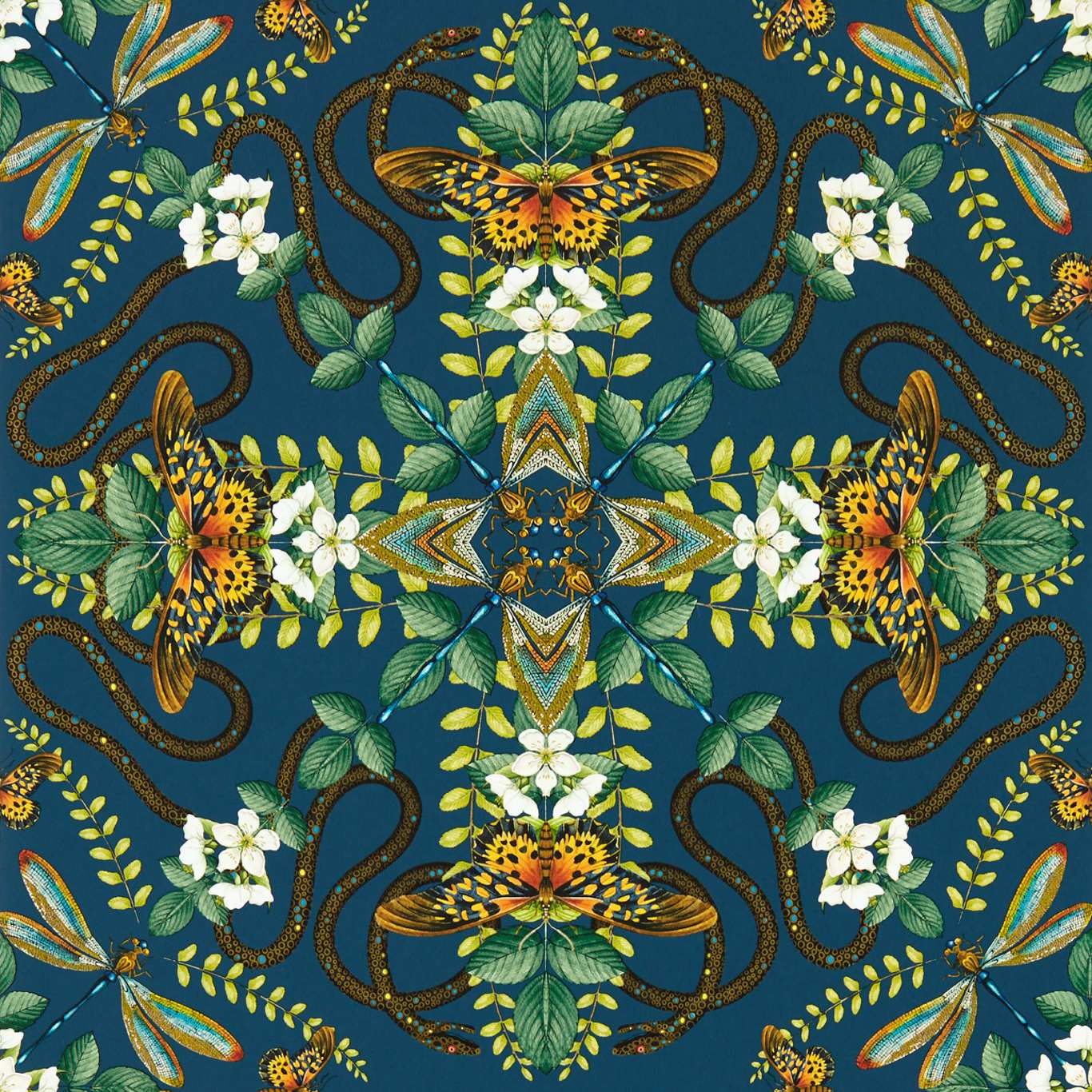 Emerald Forest Wallpaper - Midnight - Clarke & Clarke - W0129/03 - Premier Wallcovering