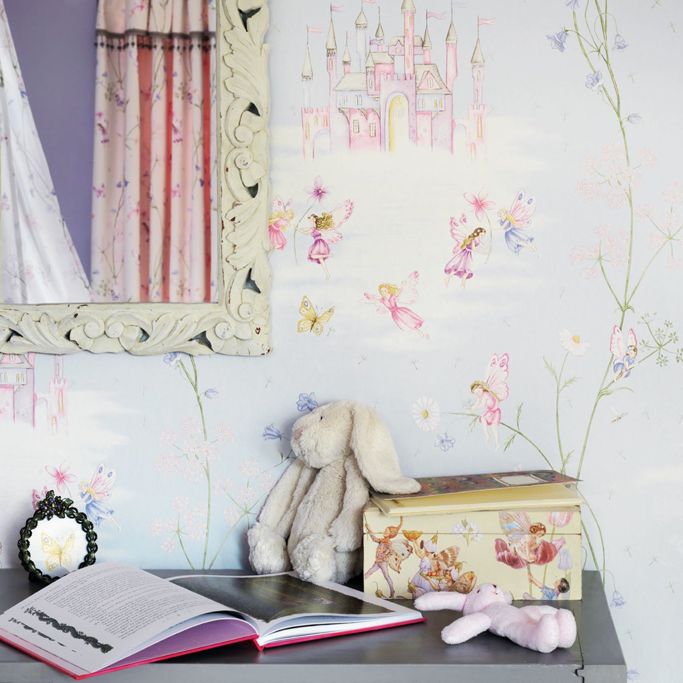 Fairy Castle Wallpaper - Blue - Sanderson - DLIT214045