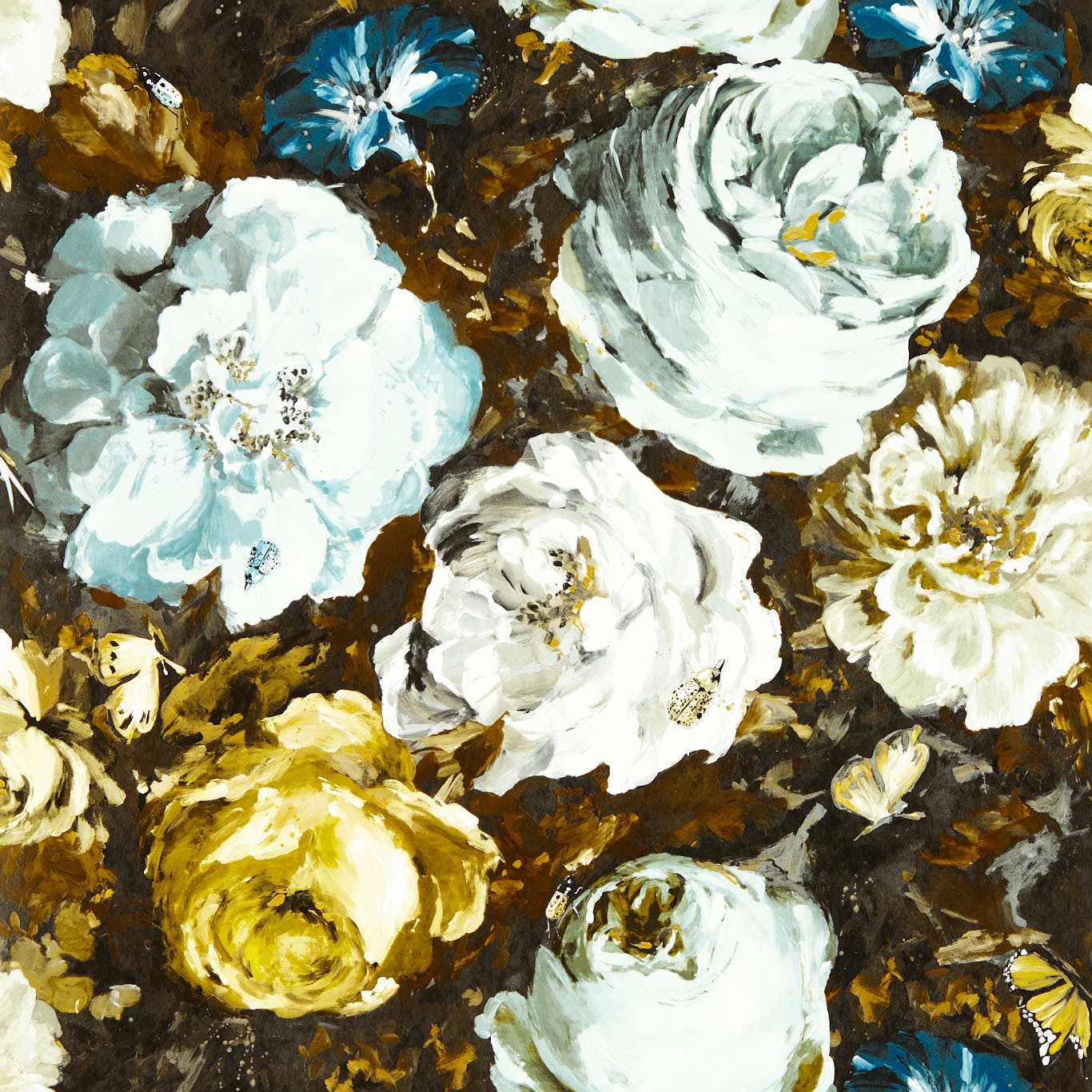 Floretta Wallpaper - Mineral/Charcoal - Clarke & Clarke - W0090/04 - Premier Wallcovering