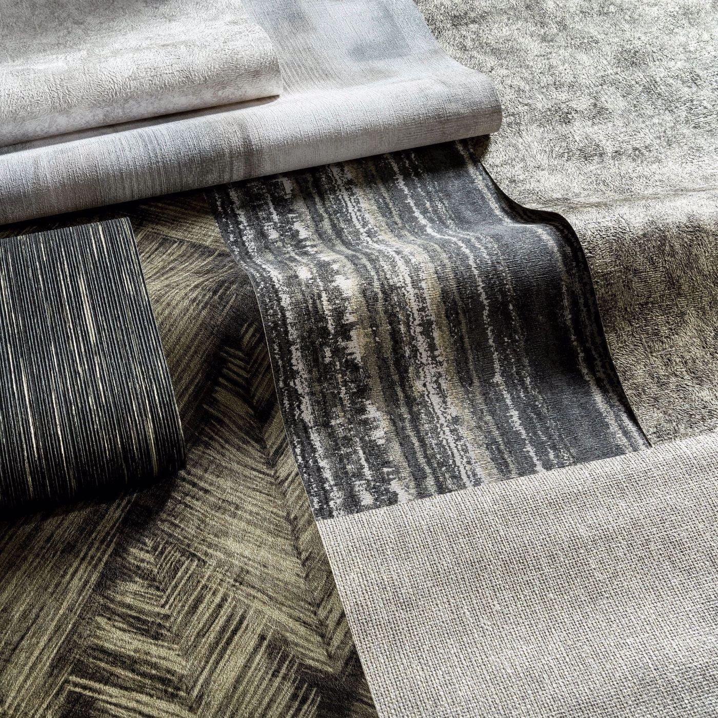 Folius Wallpaper - Charcoal/Gilver - Clarke & Clarke - W0206/01 - Premier Wallcovering