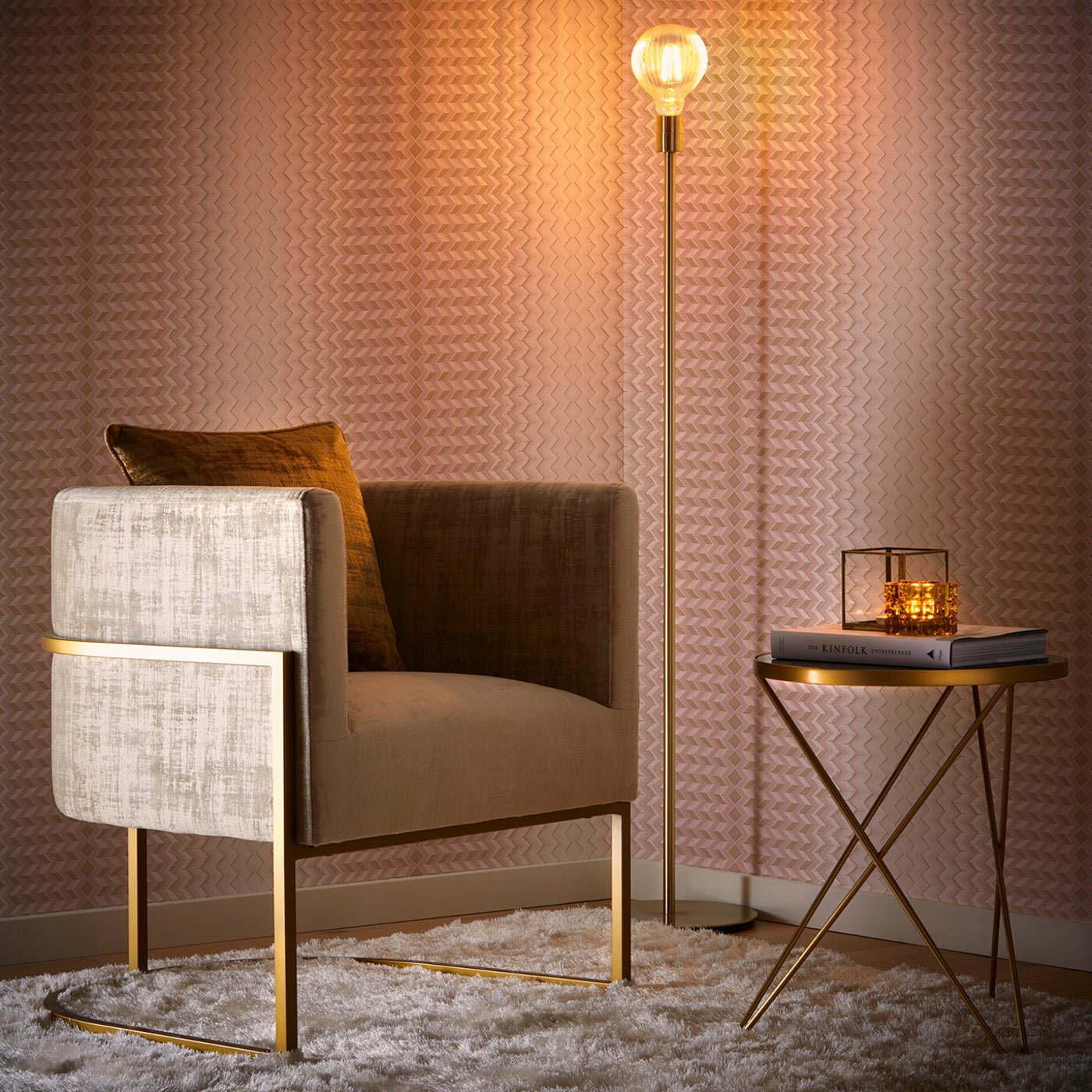 Fragment Wallpaper - Blush/Gold - Clarke & Clarke - W0150/01 - Premier Wallcovering