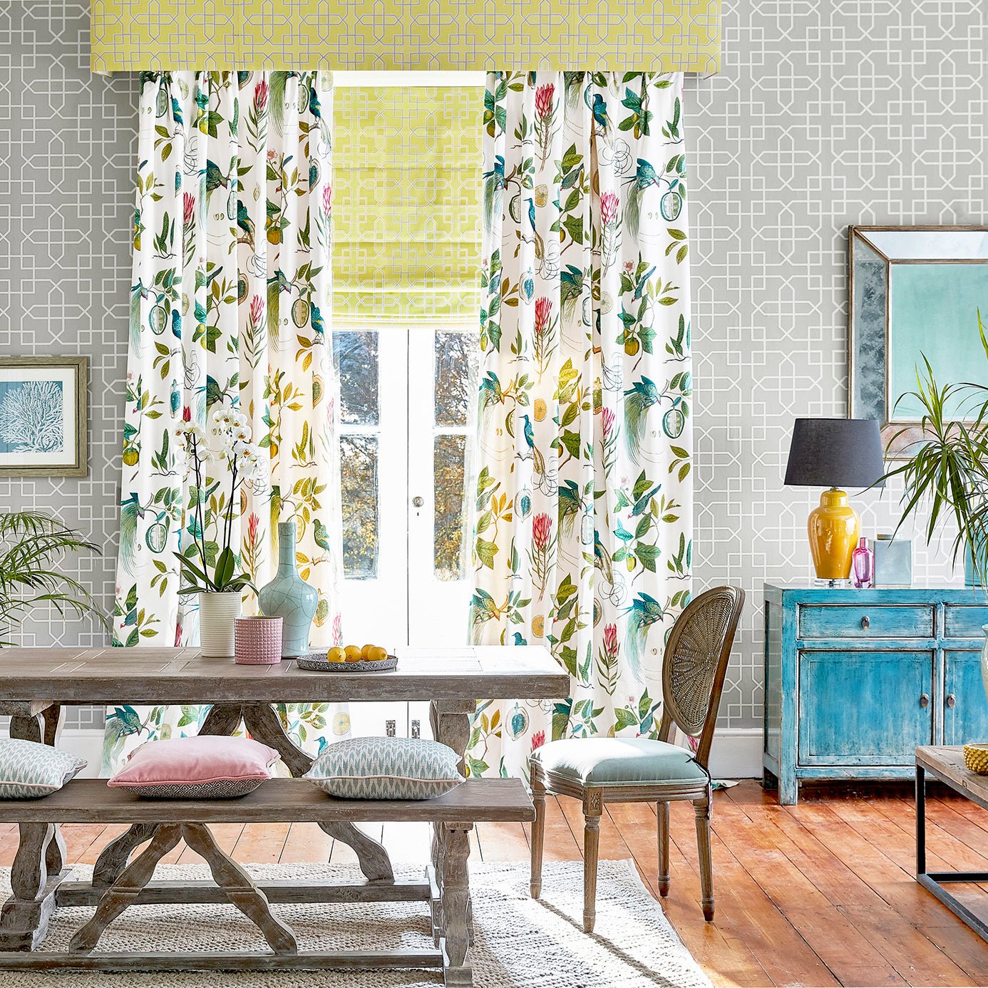Hampton Trellis Wallpaper - Grey - Sanderson - DGLW216661