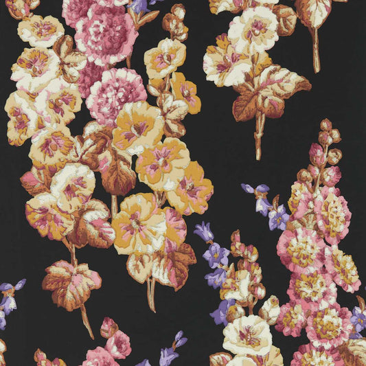 Hollyhocks Wallpaper - Copper/Rhodera - DOSW217032 - Sanderson
