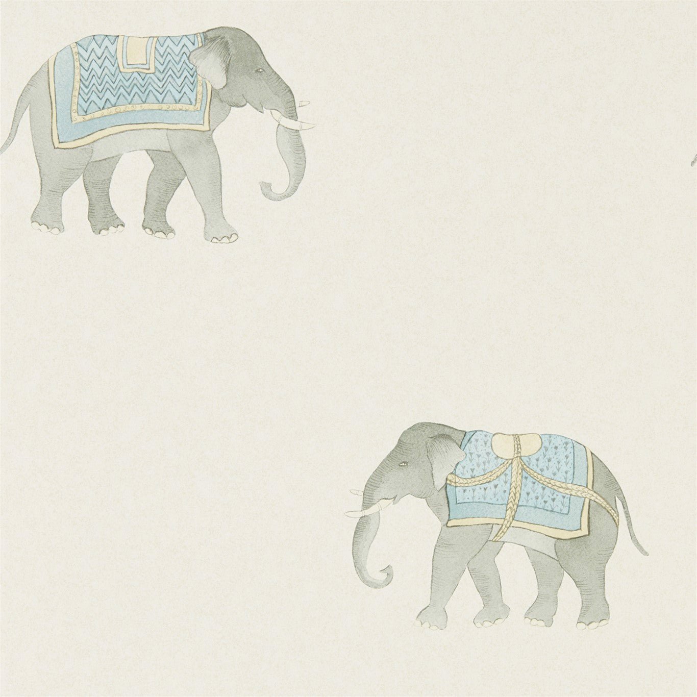 India Wallpaper - Wedgwood/Cream - Sanderson - DART216332