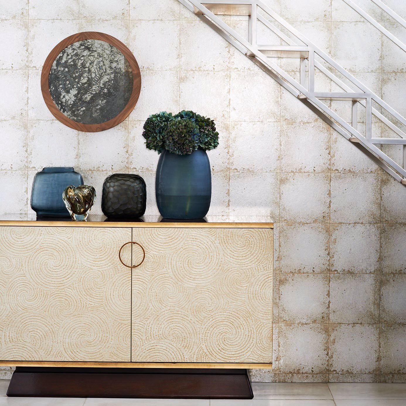 Lustre Tile Wallpaper - Silver - ZTOT312829 - Zoffany - Morris Wallpaper