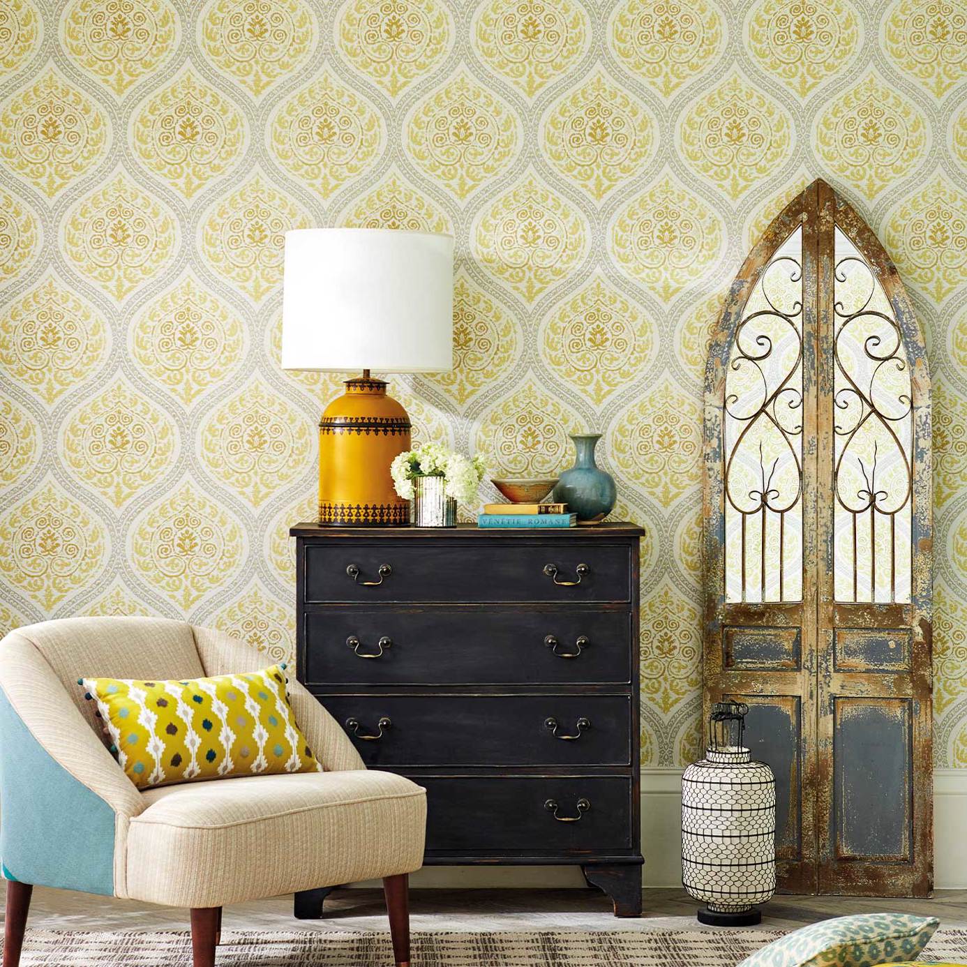 Madurai Wallpaper - Indigo - Sanderson - DCPW216754