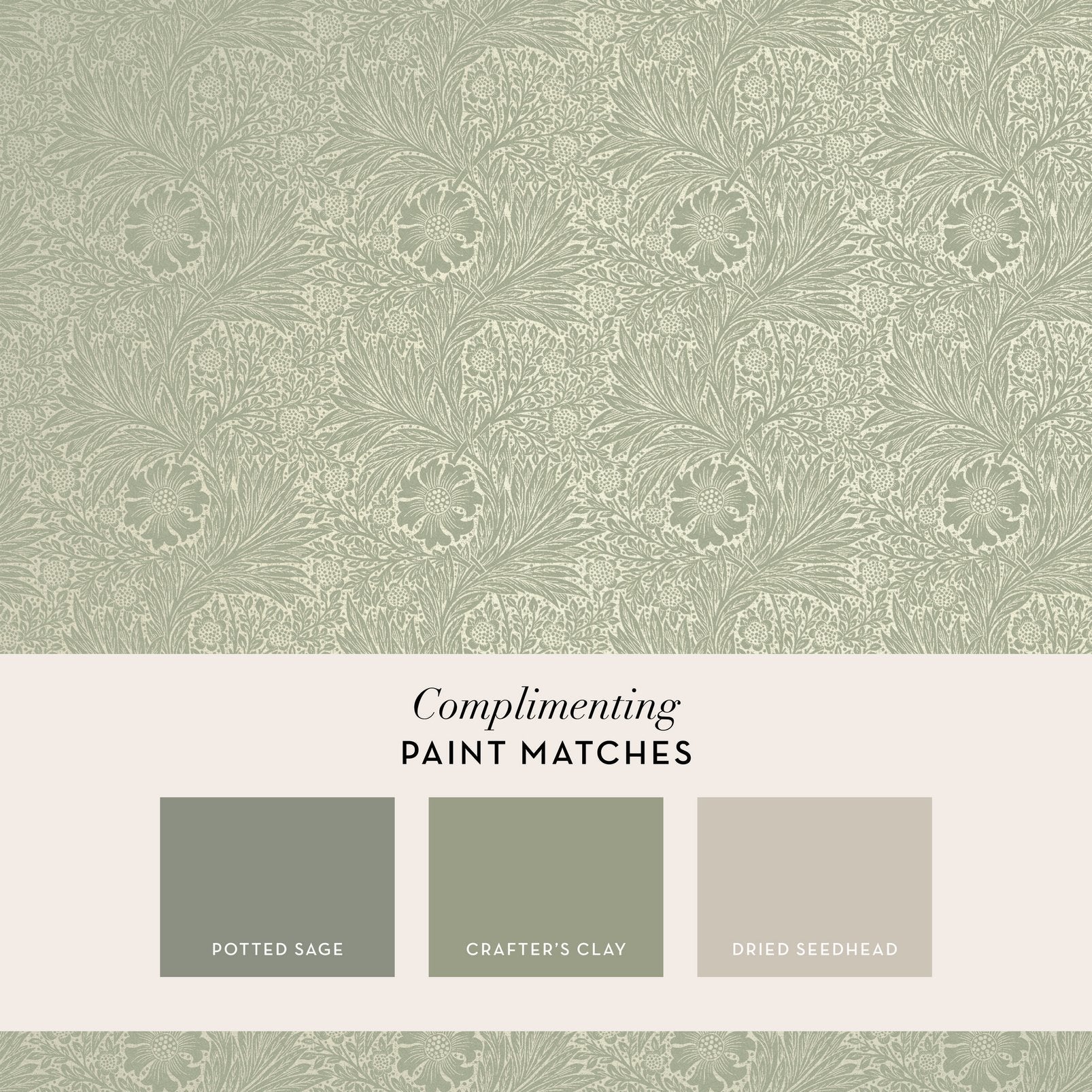 Marigold Fibrous Wallpaper - Sage - 124256 - William Morris AH - Premier Wallcovering