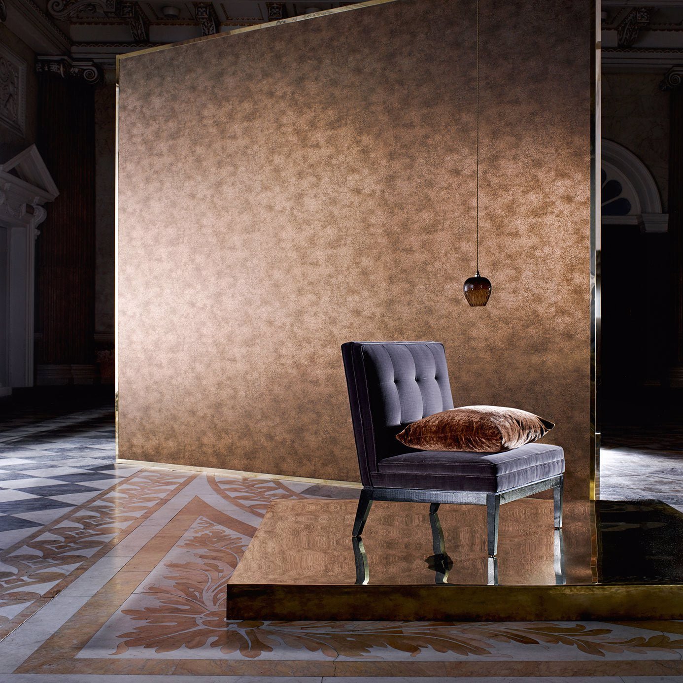Metallo Wallpaper - Fossil - ZPHA312605 - Zoffany - Morris Wallpaper