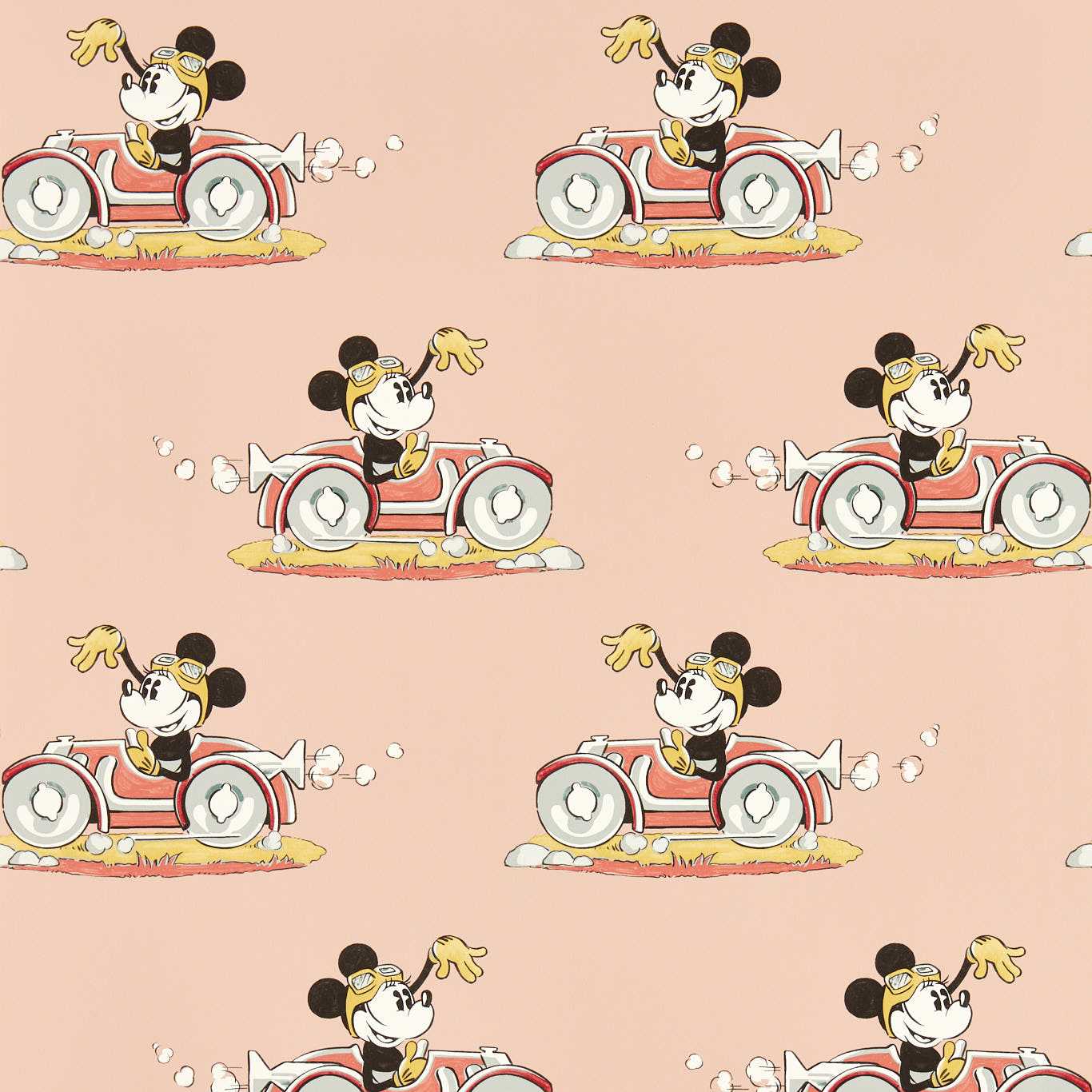 Minnie On The Move Wallpaper - Candy Floss - DDIW217268 - Sanderson