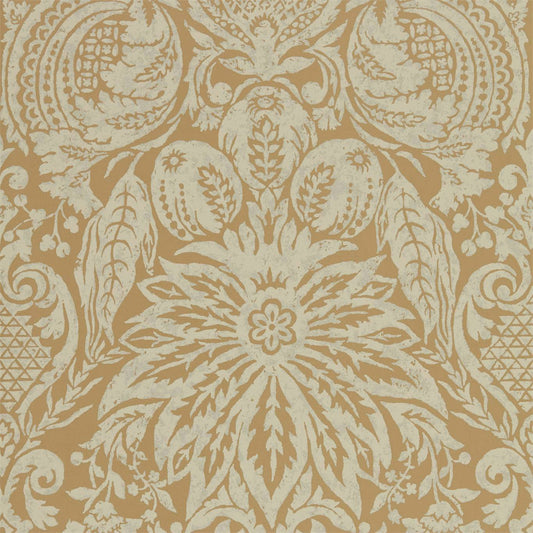 Mitford Damask Wallpaper - Antique Gold - ZDAR312862 - Zoffany - Morris Wallpaper