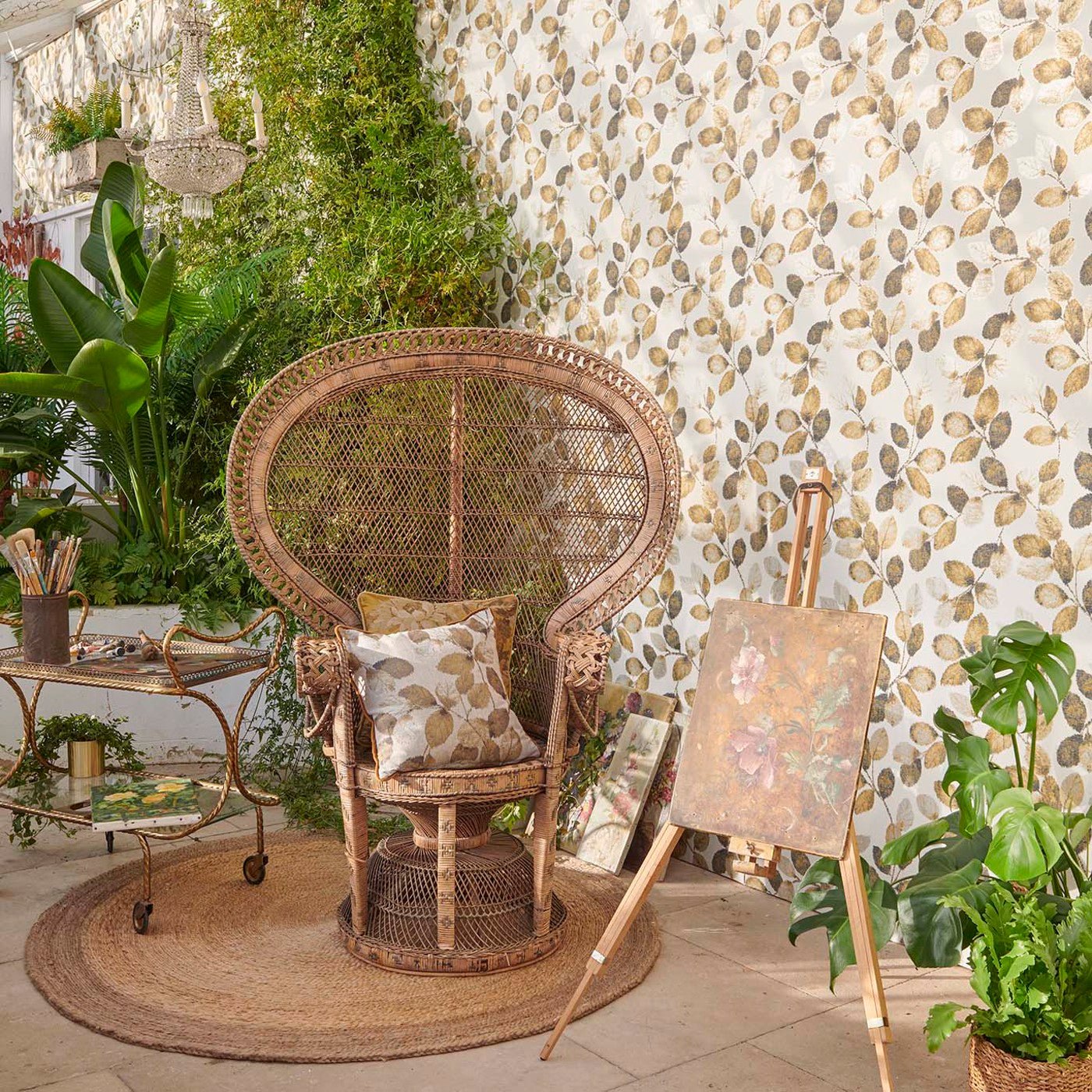 Northia Wallpaper - Pewter/Gold - Clarke & Clarke - W0159/04 - Premier Wallcovering