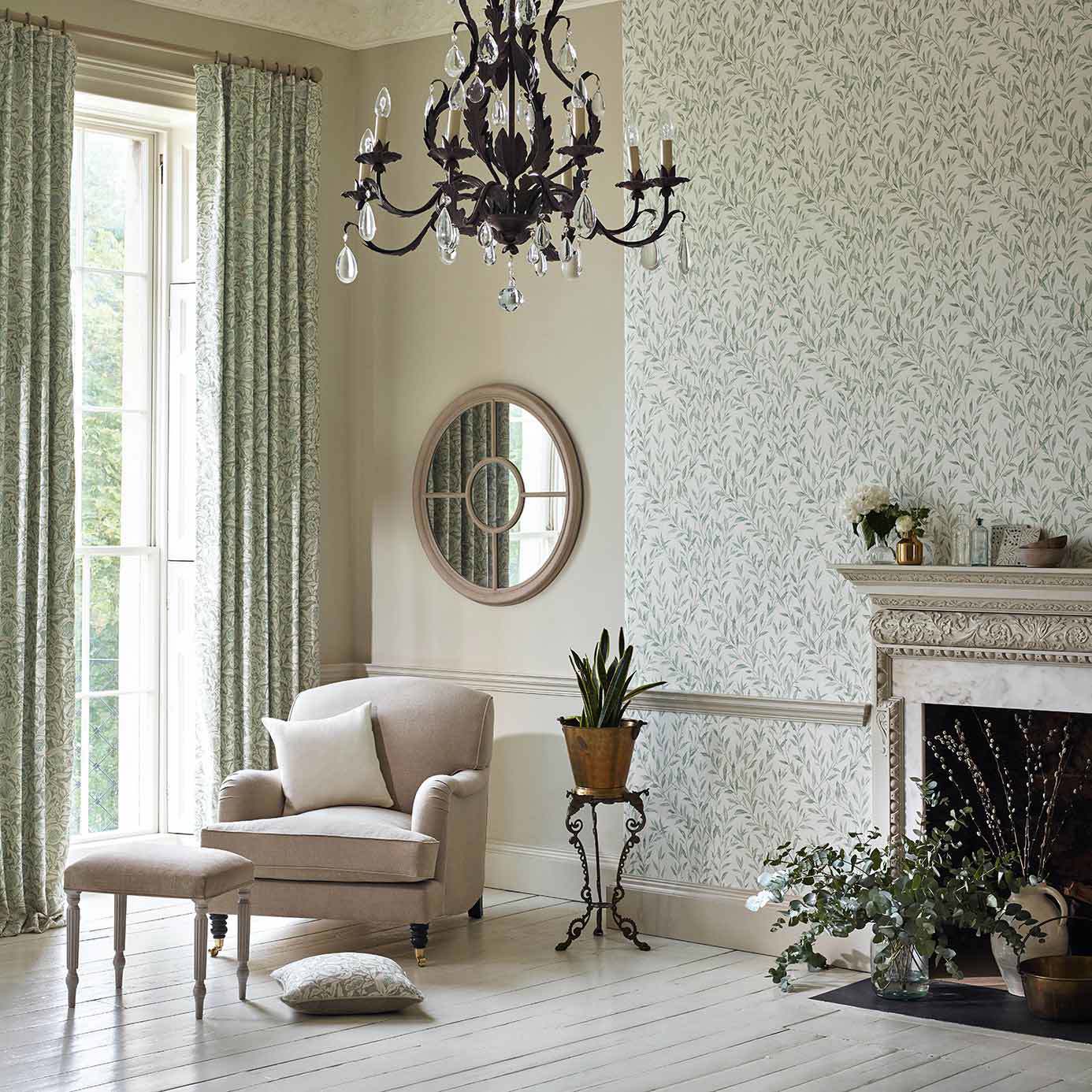 Osier Wallpaper - Dove/Chalk - Sanderson - DDAM216408