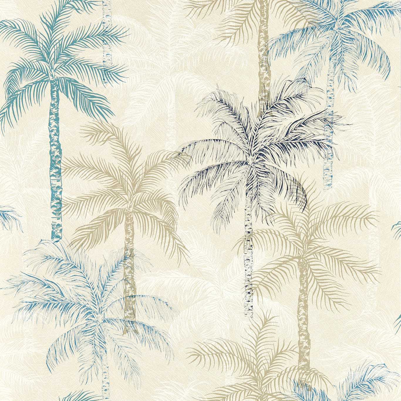 Palmyra Wallpaper - Denim - Clarke & Clarke - W0189/01 - Premier Wallcovering