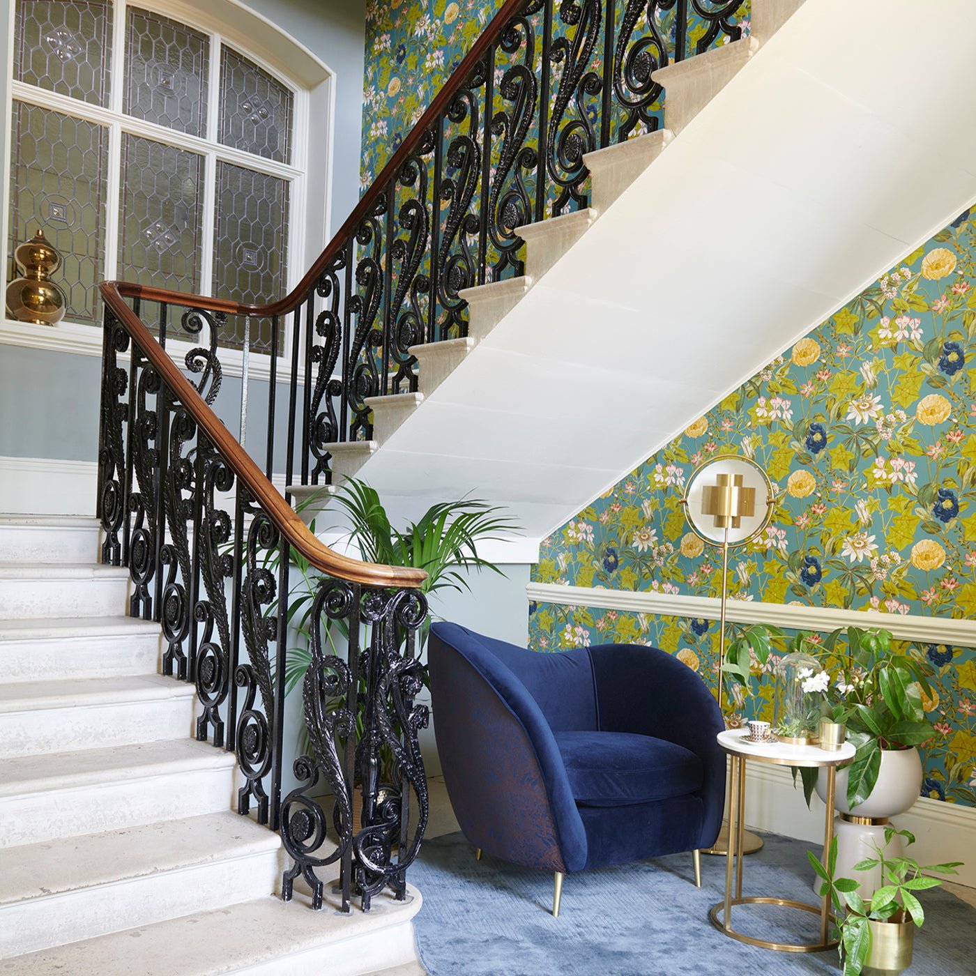 Passiflora Wallpaper - Chambray - Clarke & Clarke - W0143/01 - Premier Wallcovering