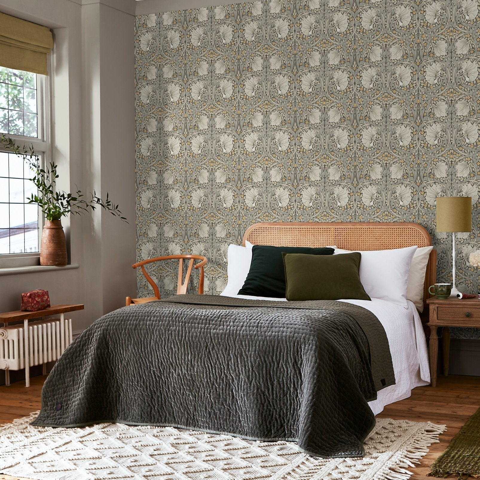 Pimpernel Wallpaper - Grey - 124240 - William Morris AH - Premier Wallcovering