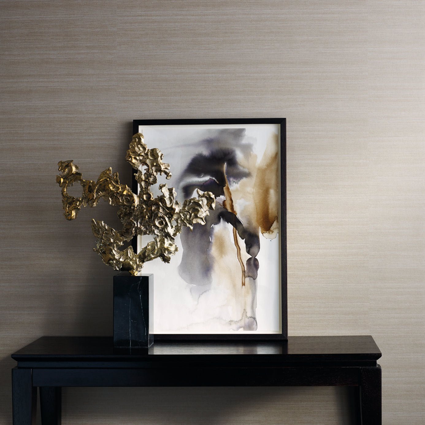 Raw Silk Wallpaper - Warm Gold - ZSEI312839 - Zoffany - Morris Wallpaper