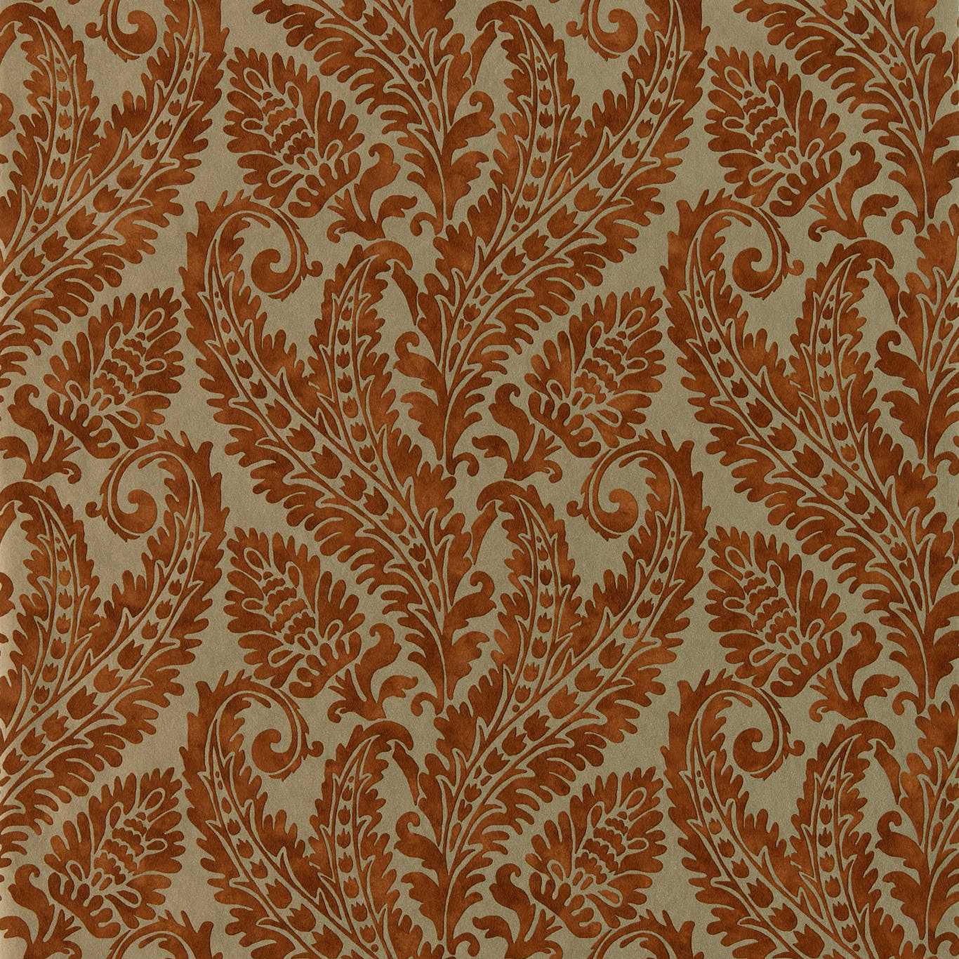 Regale Wallpaper - Russet/Gilver - Clarke & Clarke - W0161/04 - Premier Wallcovering