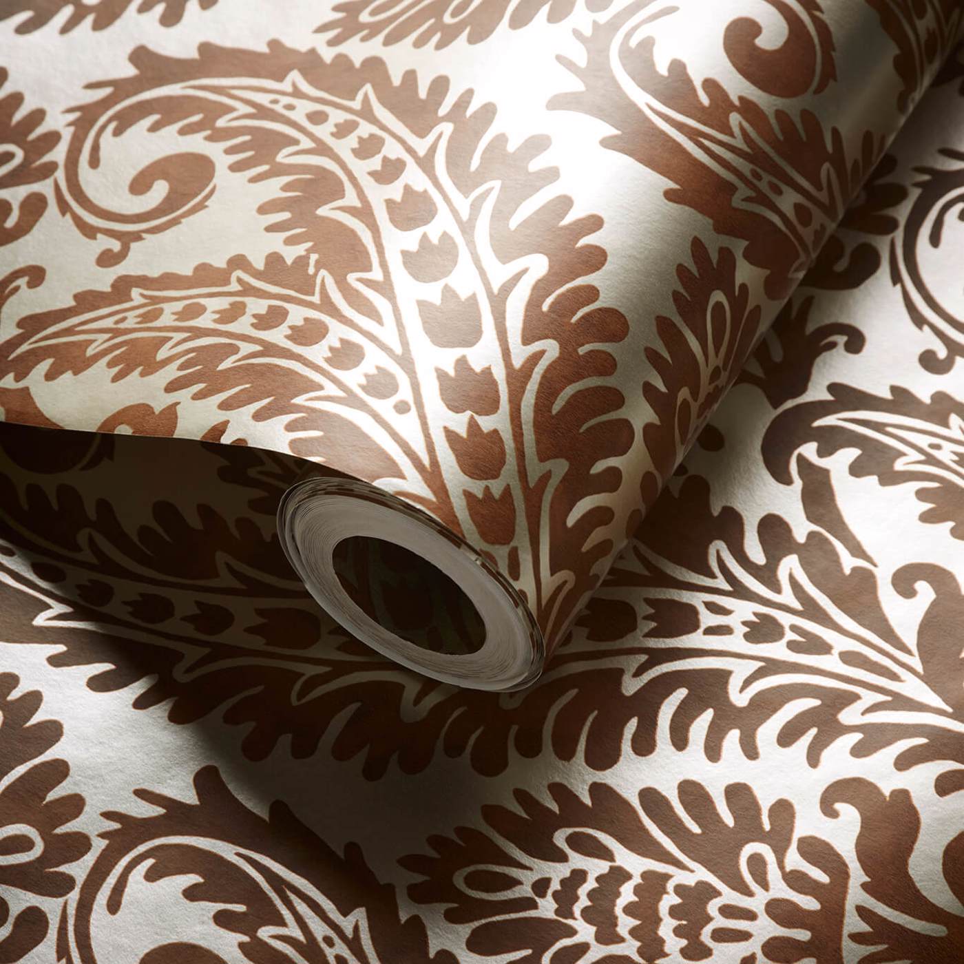 Regale Wallpaper - Russet/Gilver - Clarke & Clarke - W0161/04 - Premier Wallcovering