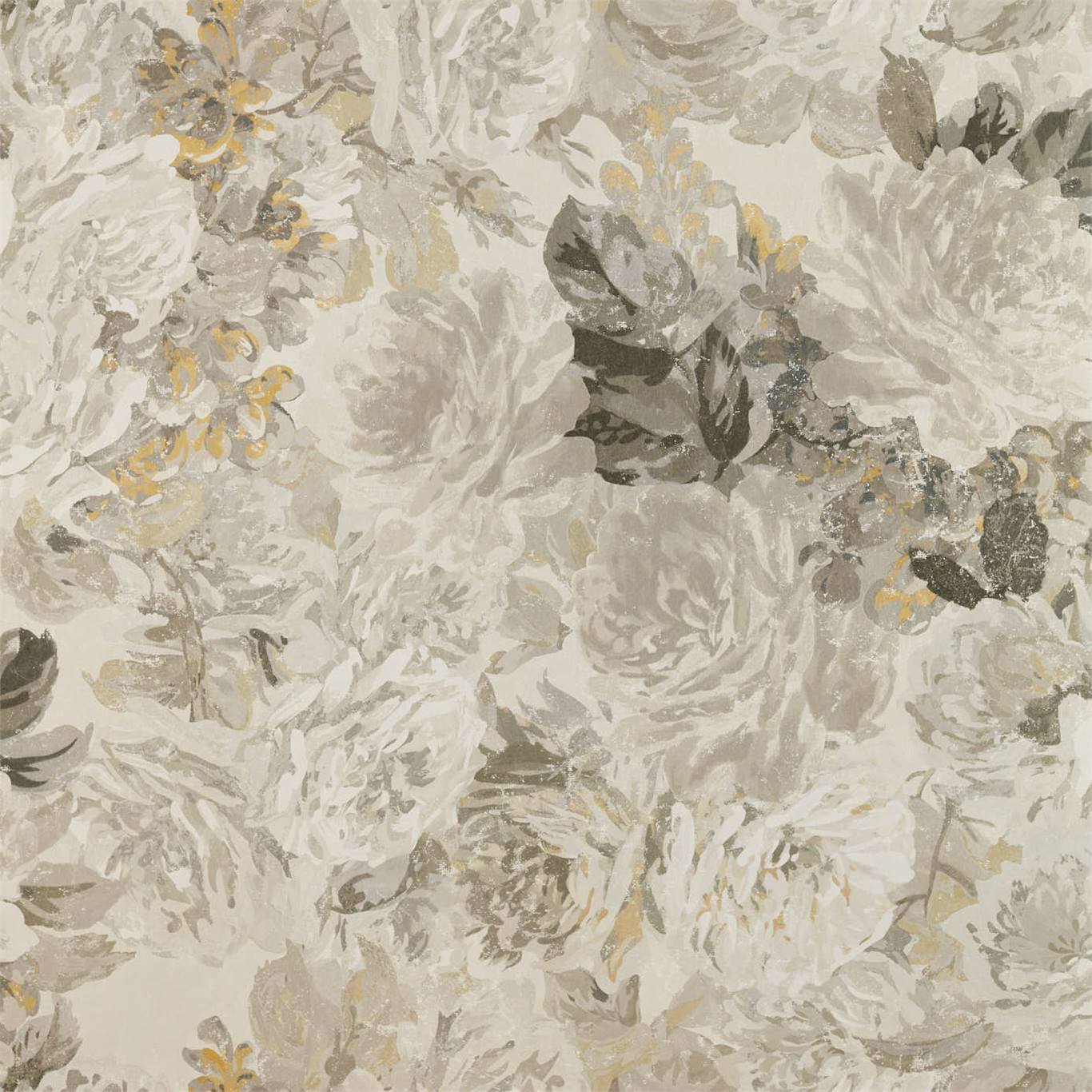 Rose Absolute Wallpaper - Linen/Gold - ZDAR312853 - Zoffany - Morris Wallpaper