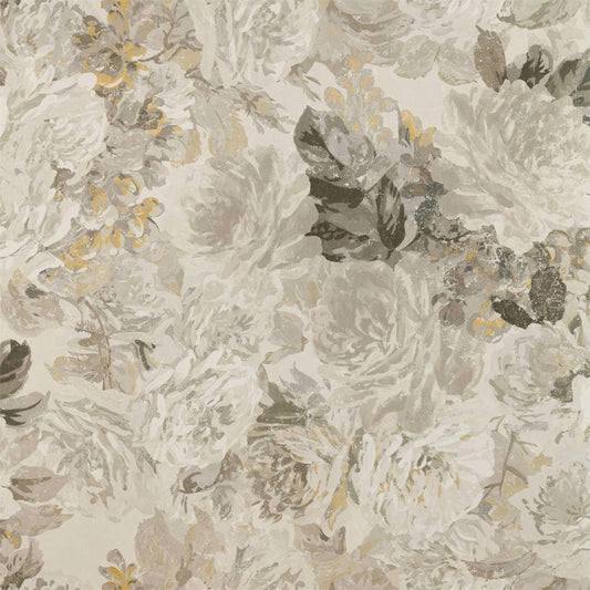 Rose Absolute Wallpaper - Linen/Gold - ZDAR312853 - Zoffany - Morris Wallpaper
