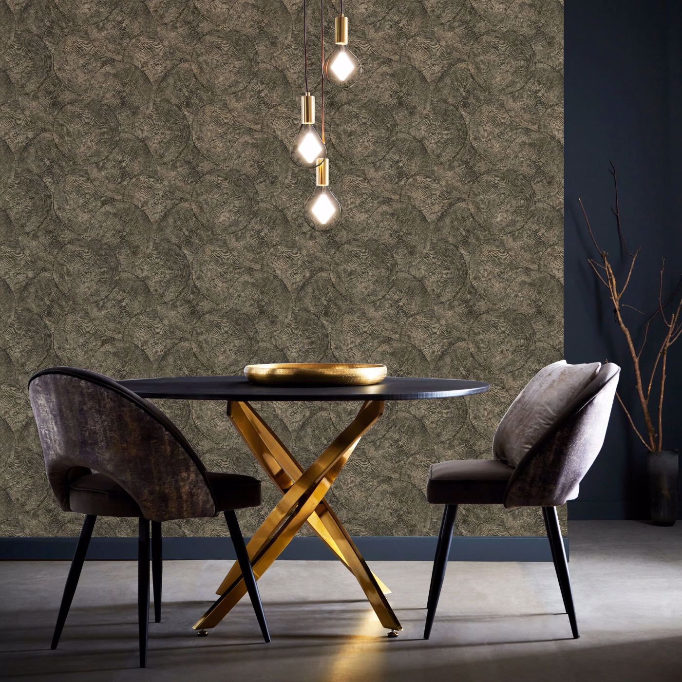 Silvan Wallpaper - Charcoal/Gilver - Clarke & Clarke - W0209/01 - Premier Wallcovering